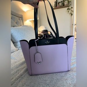 Purple Kate Spade leather small tote bag